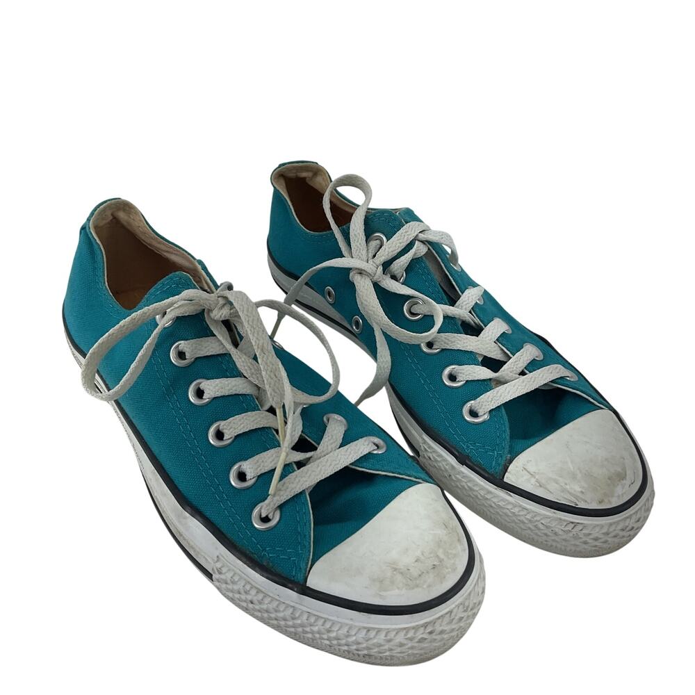 Converse Women's Teal Blue  Canvas Low Top Athletic Shoes Size 8 Preowned